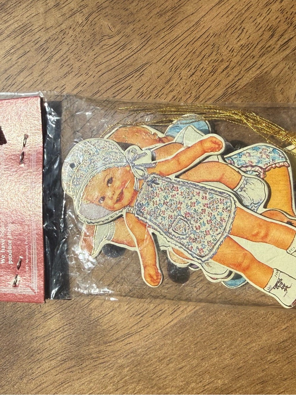 Vintage Baby Paper Doll Die-Cuts - Floral Outfit in Blue